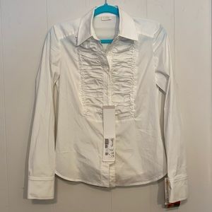 NWT Valentino ruffled blouse  size 6. White original price 100. Compared at $250
